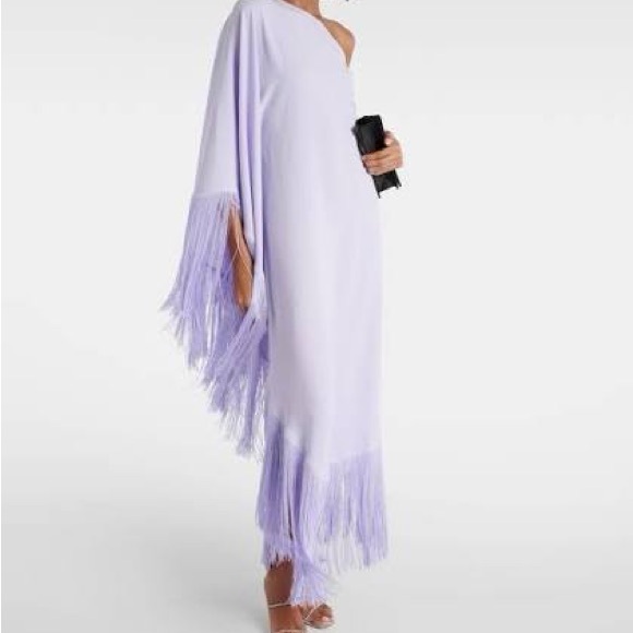 Taller Marmo Dresses & Skirts - Taller Marmo Spritz One-sleeve Fringed Crepe Gown - Purple
